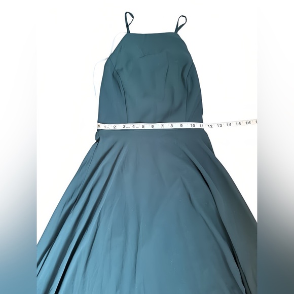 Lulus Green Chiffon Maxi Dress XS | Spaghetti Strap Empire Waist Backless Gown - Picture 10 of 13